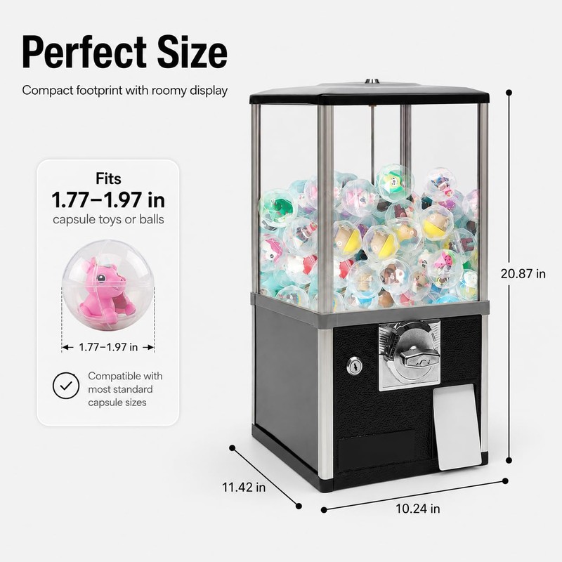 FXEIPOL Small Vending Machines, 25-Cent 800 Coins Bank Capacity, Home