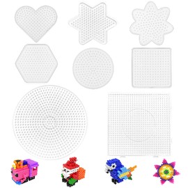 Set of 8 Ironing Beads Pegboard, Bead Plate Square, Transparent Pegboards, Ironing Beads Pin Plate Set, Beads Plate Square, Ironing Beads Pin Plate Transparent, Pegboard Set