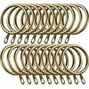 Large Antique Brass Curtain Pole Rings 30mm Strong Metal Curtain