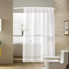 YunNephele Adjustable Curved Double Shower Curtain Rods for Bathroom 45