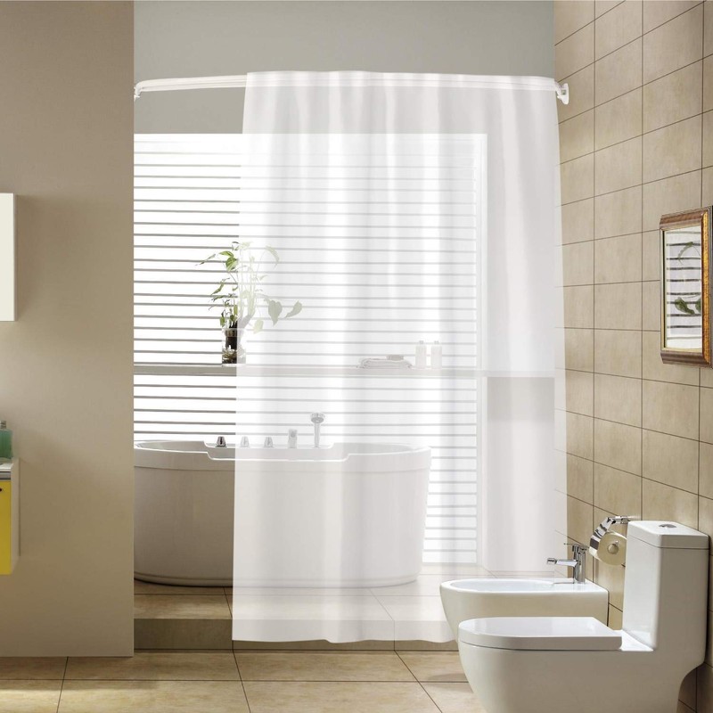 YunNephele Adjustable Curved Double Shower Curtain Rods for Bathroom 45