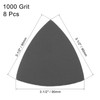 TOP-VIGOR 8Pcs 1000 Grit Triangular Sandpaper, 90mm Hook and Loop