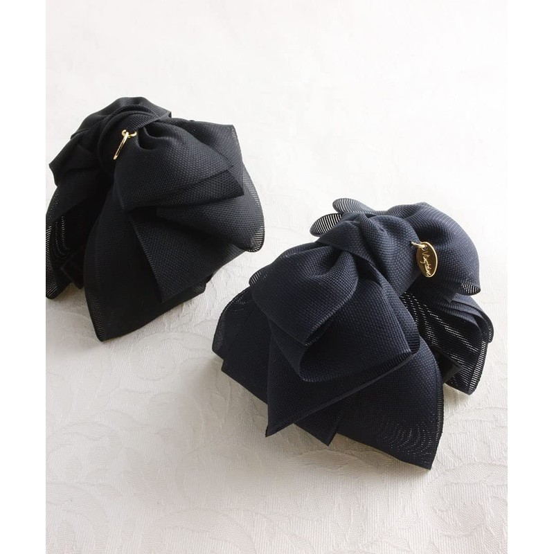 VingTAINE H-620-NY Center Ribbon Hair Claw Hair Accessories, Navy