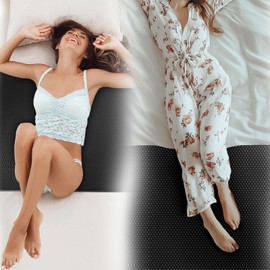 zvsay Grounding Mat for Bed, Grounding Pad for Better Sleep and Stress Relief,Anti-Slip PU Leather Grounding Mattress with Grounding Cord Earthing Mat, 27''×76'', Queen