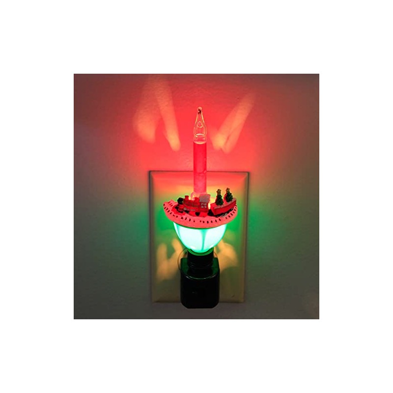 Roman Christmas Train Bubble Night Light, 7"H, Plastic