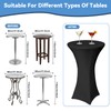 Seivunol 2 Packs Cocktail Table Cover, Stretch Tablecloths, 80Dx110H cm
