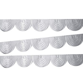 Trimming Shop Curtain Swag Silver Ice Silk Detachable 3 Metres Backdrop Swag for Curtain, Table Skirt, Window Party Backdrop for Wedding Events Photography Backdrop Baby Shower Décor