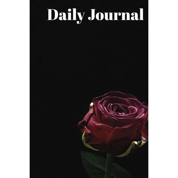 Daily Journal: Elegant Black Cover with Rose Design | 100