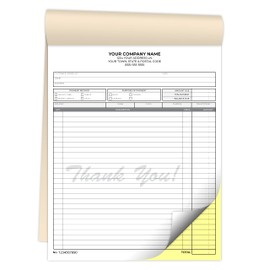 Custom 8.5" x 11" Carbonless NCR Books in 2-Part Duplicate Invoices, Receipts, Work Orders, Sales Orders, Purchase Orders, Estimates, Quote Forms with Your Company/Business Name (300 Sets)