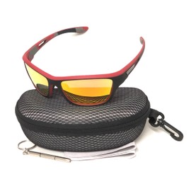 OwO WrapAround Polarized Sunglasses for Men Women Lightweight UV 400 Protection for Cycling Fishing Driving Sports Goggles Orange