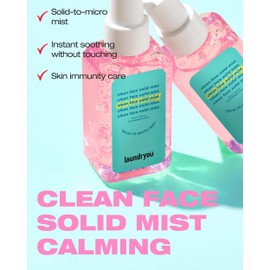 LAUNDRYOU Clean Face Solid Gel-To-Mist Hydrating Spray Serum for Redness Relief & Soothing Irritated Skin Lightweight Moisturizing Facial Mist for Sensitive Skin Korean Skin Care (3.38 fl oz)