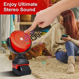 Edtran Bluetooth Speaker for Milwaukee M18 18V Battery Portable Bluetooth Speaker with Type C & USB Charging for Jobsite, Camping and Festival Party (No Battery)