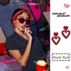 XGALBLA Double Heart Earrings Dangle Dark Red Heart Drop Earrings