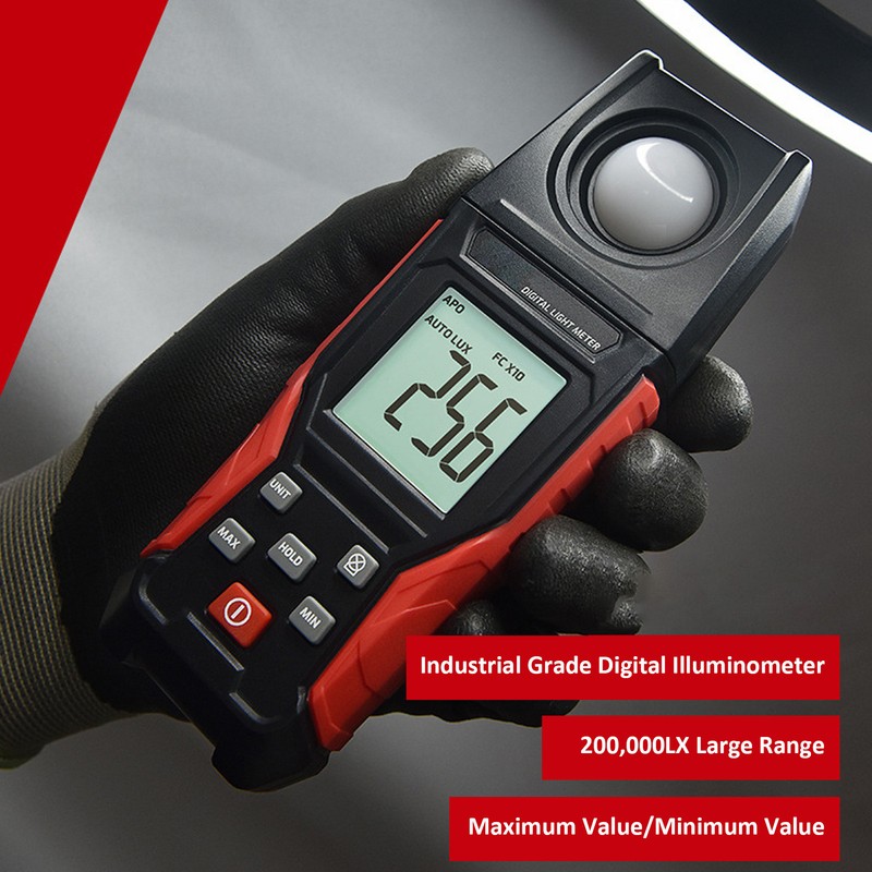 Digital Illuminometer 200000LX High Accuracy Light Meter Automatic Power Off
