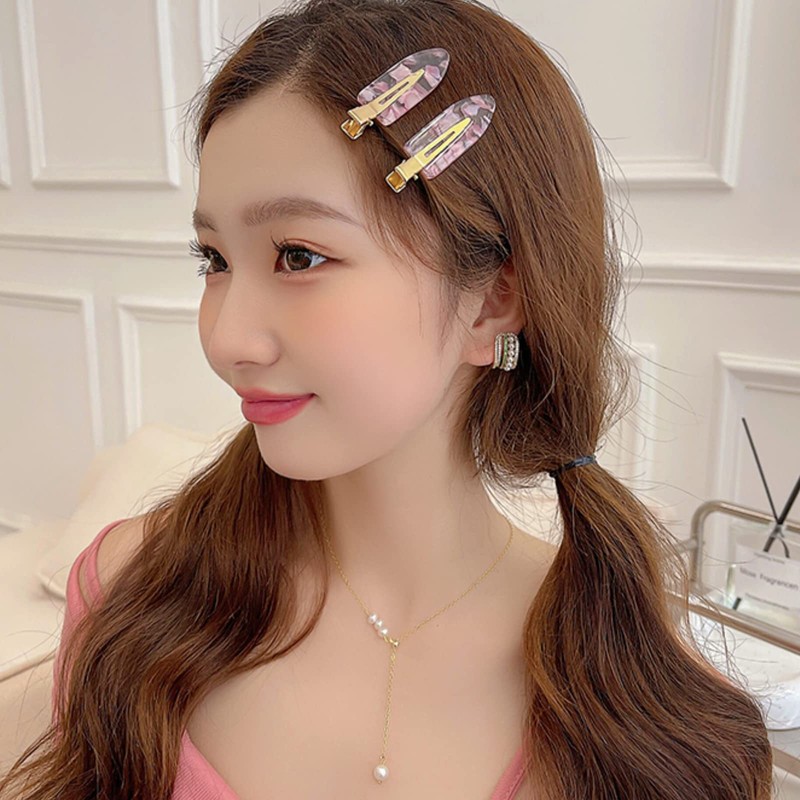 EZ PEACH Non-marking Bangs Clips, Tortoise Shell Style, 4 Pieces,