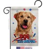 Breeze Decor Patriotic Golden Labrador Retriever Garden Flag Set with