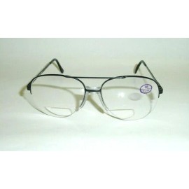 by De'Vons Optics Inc. Est. Since 1983 Vintage 90's Aviator Metal Double Bridge Bi-Focal Reading Glasses +3.00 (Black)
