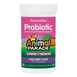 Suplemento probiótico Natures Plus Animal Parade de 30 tabletas
