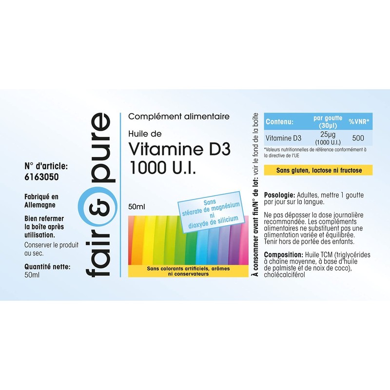 Fair & Pure® - Vitamin D3 Oil 1000 IU per