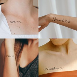 One Grace Foundations of Faith Christian Temporary Tattoos - Inspirational Scripture Selections - Motivational Bible Verse Words and Christian Cross Tattoos