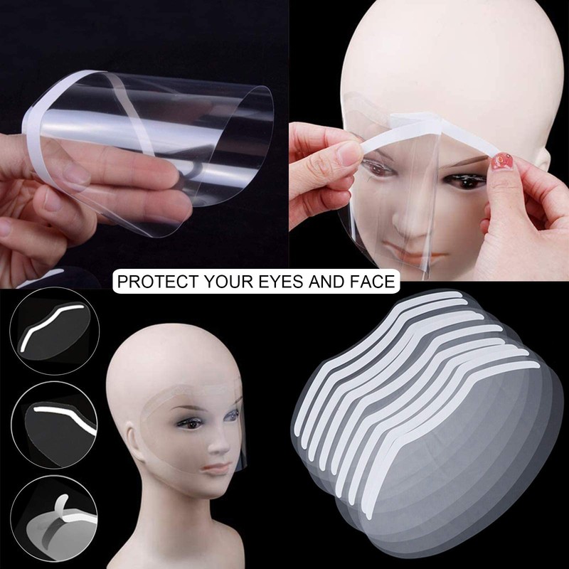 LWBTOSEE Disposable Plastic Eye Shield,For Shower,Microblading, Eyelash Extensions, Face Shields