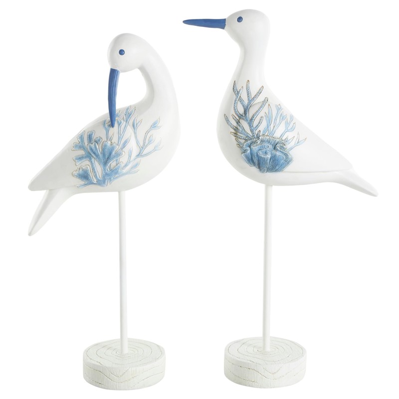 Deco 79 Polystone Bird Decorative Sculpture Home Decor Statues, Set