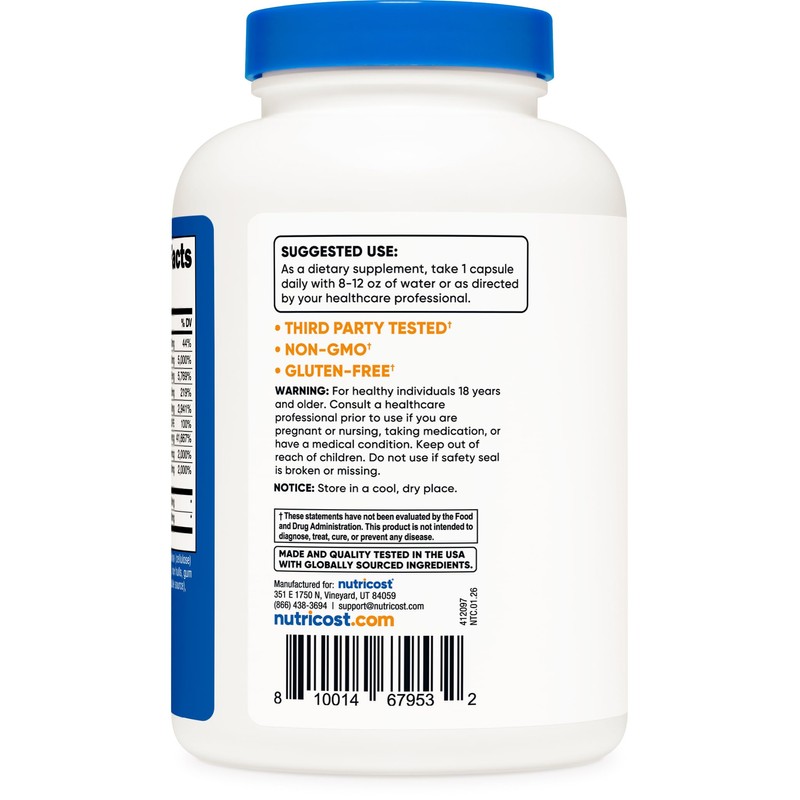 Nutricost Vitamin B Complex 462mg, 240 Capsules, with Vitamin C