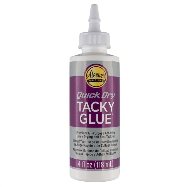 Quick Dry Tacky Glue – Dries Clear– 4 OZ – Single