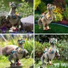 Funny Dinosaur Eating Gnomes Garden Statue – Outdoor Yard Gnome
