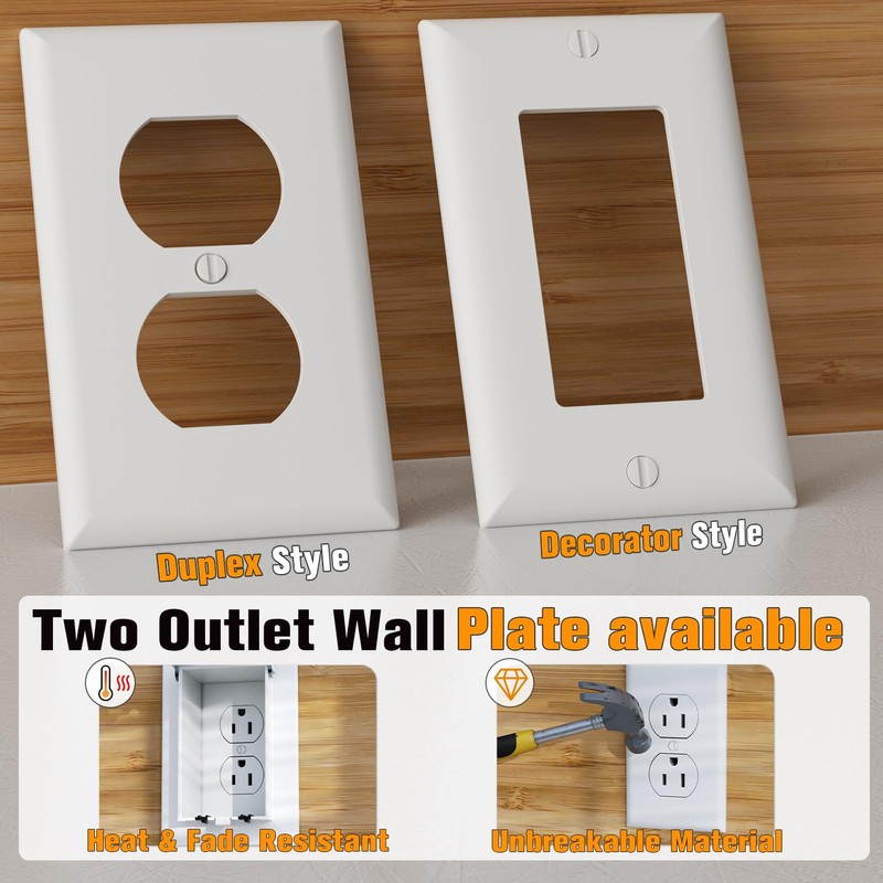2Pcs Recessed Outlet Box, DBVS1C-1 Low Profile Electrical Boxes, Wall