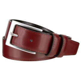 Men's Belt Classic Genuine Leather Smooth Dress Belt 1-3/8"(35mm) Wide, Burgundy, 34