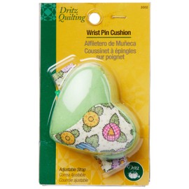 Dritz Heart Wrist Pin Cushion with Adjustable Strap, 1 Count, Assorted Colors: Green, Pink or Purple