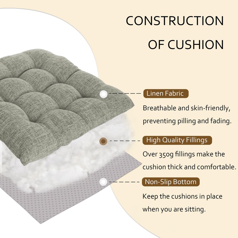 ELFJOY Chair Cushions for Dining Chairs Set of 4 Kitchen