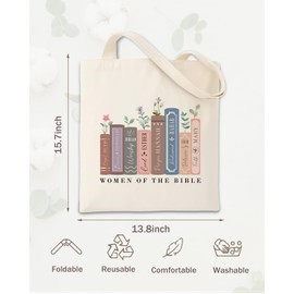 Canvas Tote Bag Christian, Canvas Tote Bags Aesthetic, Women Reusable Grocery Bags for Daily Use, Inspirational, Religious, Spiritual, Birthday, Christian Gifts for Women A12