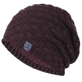 Winter Hats for Men - Wool Blend Water-Resistant Beanie - Slouchy, Fur Lined Hat - Gift's for Men - Beanie Knit Hat {One Size: M-XL] (US, Alpha, One Size, X-Large, Brown)