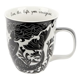 Karma Gifts Black and White BOHO Mug, 16 oz, Butterfly