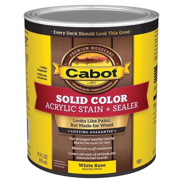 Cabot Solid Tintable White Base Oil-Based Acrylic Deck Stain 1