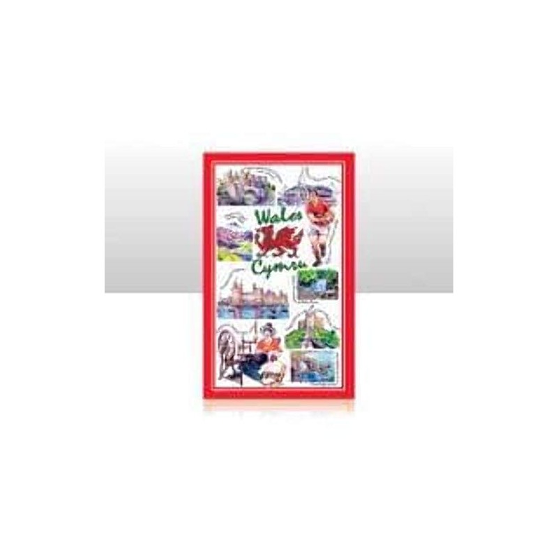 Wales Tea Towel Souvenir Gift Welsh Red Dragon Cymru Scenes