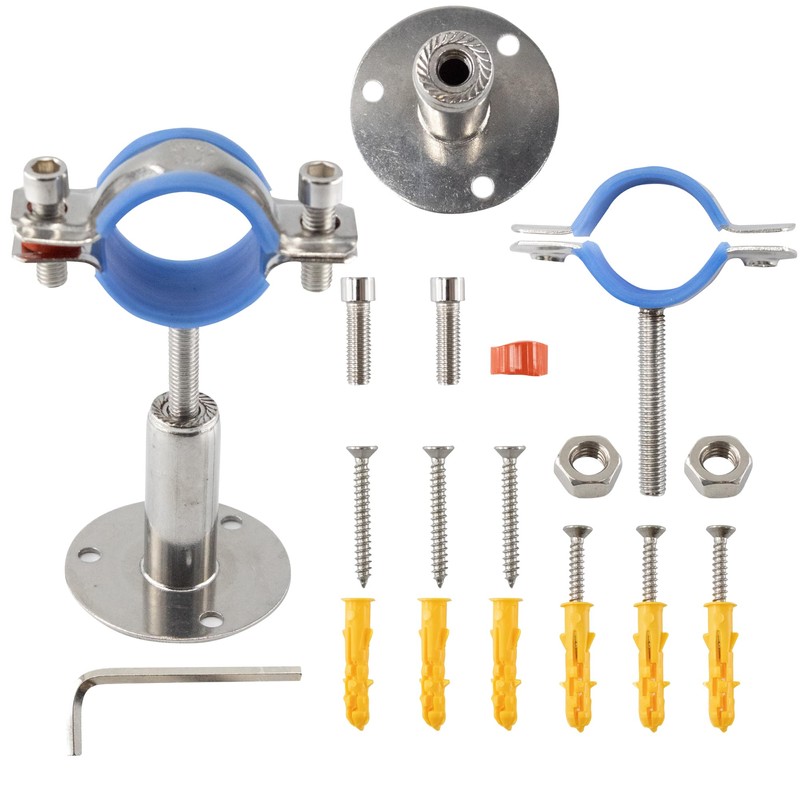 bociloy 304 Stainless Steel Wall Mount Ceiling Mount Pipe Supports,