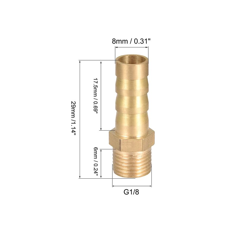 sourcing map Pack of 5 Brass Hose Connector Connector Adapter