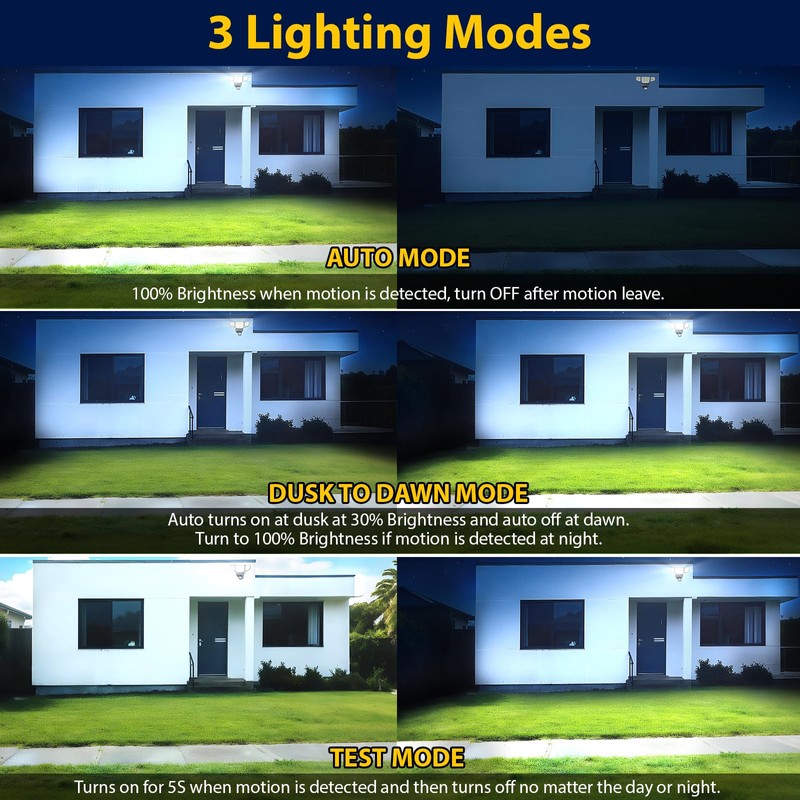 90W 10000LM LED Security Lights Motion Sensor Outdoor Lights, 4