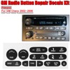 Matte Black GM Radio Button Repair Decals Sticker Kit for