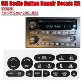 Matte Black GM Radio Button Repair Decals Sticker Kit for GM Chevy 2002 2003 2004 2005 2006