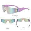 Futuristic Wrap Around Sunglasses Y2K Silver Trendy Rimless Glasses Cyberpunk