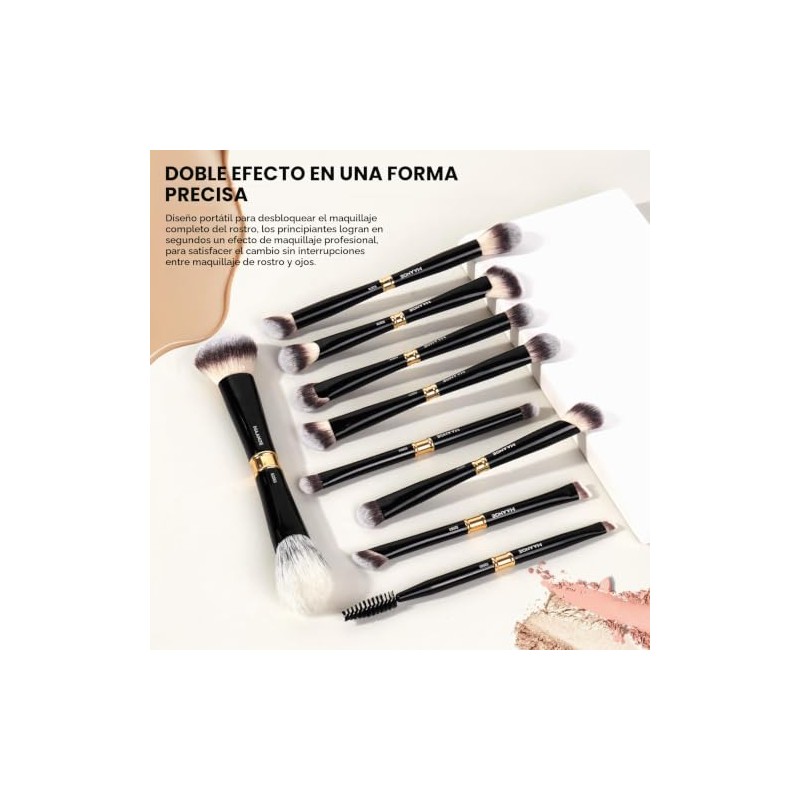 MAANGE Set de Brochas de Maquillaje Profesional con Estuche 13PCS