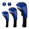 Andux 3pcs/Set PU Golf Wood Club Head Covers 460cc Driver