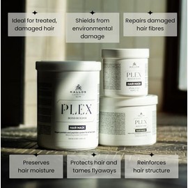 Kallos Mascarilla capilar Plex Bond Builder  Tratamiento reparador de enlaces para cabello daado y decolorado, complejo de protenas vegetales y...    