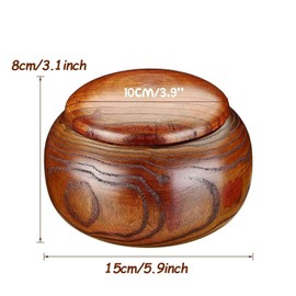 RoseFlower 6.3 Pollici Ciotola per Filati in Legno con Coperchio Rimovibile -Legno Filato Titolare Maglieria Conservazione Ciotola Portautensili per Lavoro a Maglia o Uncinetto Lana Cucito