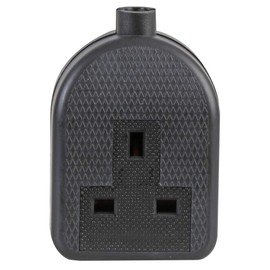 Pro Elec 0138-BK 1-Gang Rubber Trailing Socket, 13A, 250V, Black