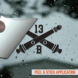 Military MOS 13B Cannon Crewmember Crossed Cannons 3x5 Black 3 Pack Heavy Duty Die Cut Vinyl Window Sticker Decal